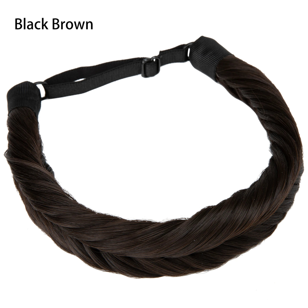 Synthetic Fishtail Braid Hairband Bohemian Style black brown