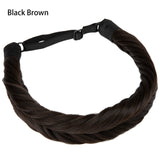Synthetic Fishtail Braid Hairband Bohemian Style black brown