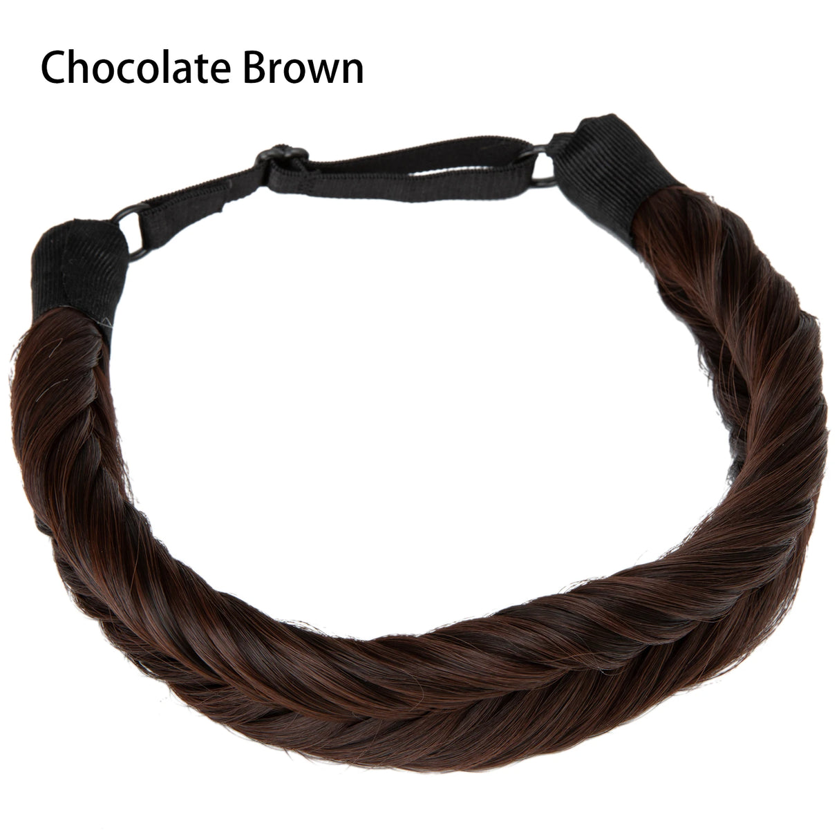 Synthetic Fishtail Braid Hairband Bohemian Style chocolate brown