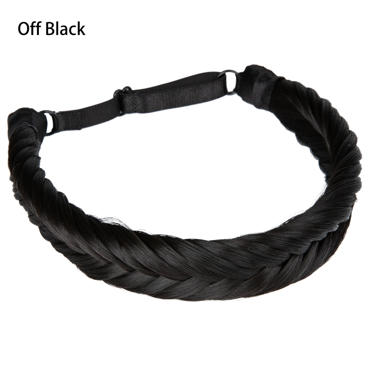 Synthetic Fishtail Braid Hairband Bohemian Style off black