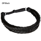 Synthetic Fishtail Braid Hairband Bohemian Style off black