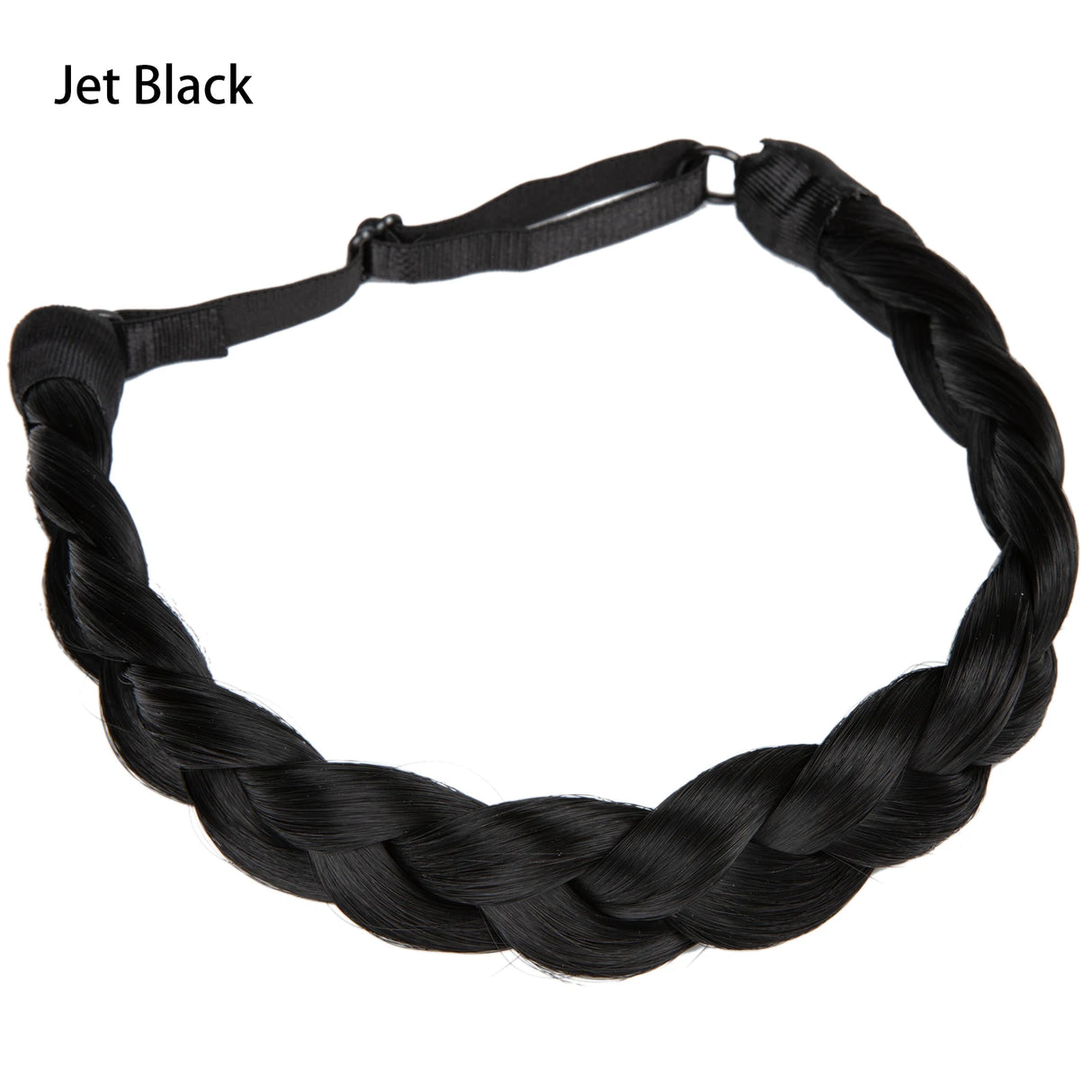 Synthetic Fishtail Braid Hairband Bohemian Style jet black