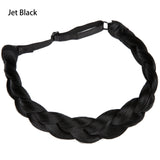 Synthetic Fishtail Braid Hairband Bohemian Style jet black