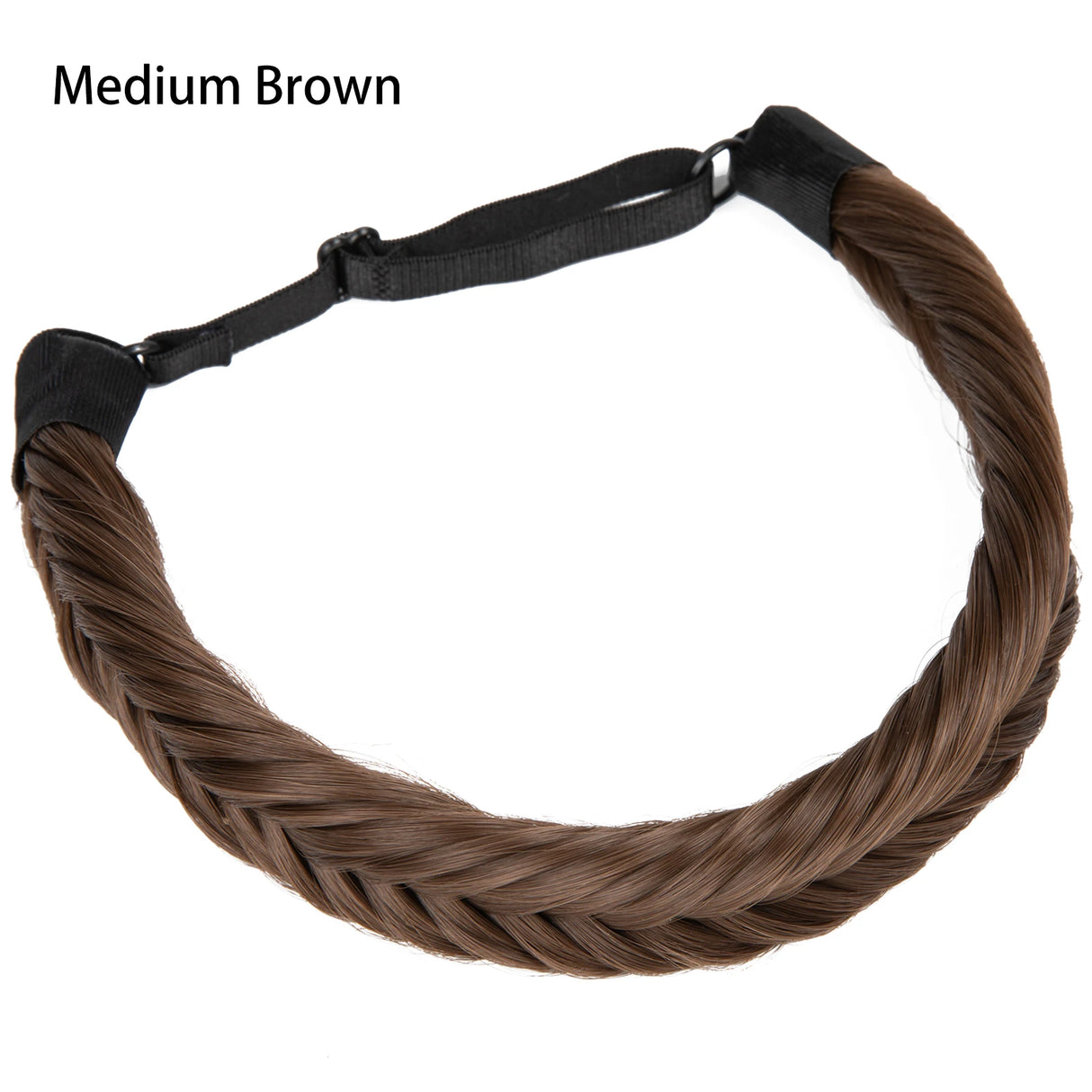 Synthetic Fishtail Braid Hairband Bohemian Style medium brown