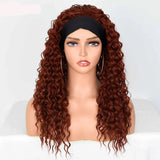 Synthetic Headband Heat Resistant Blonde Curly Wig red