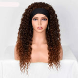 Synthetic Headband Heat Resistant Blonde Curly Wig brown