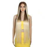Synthetic Lace Front Wig 38 Inch Ombre Blonde brown/ beach blonde
