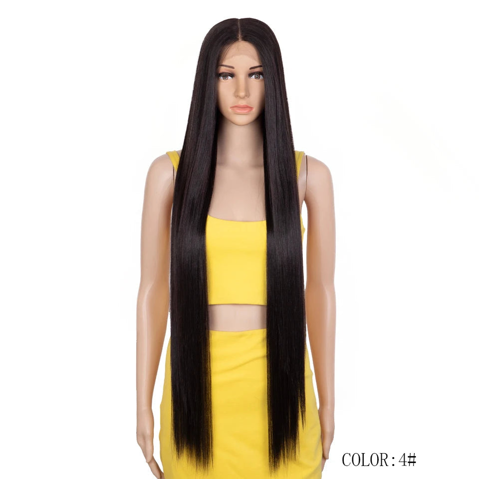 Synthetic Lace Front Wig 38 Inch Ombre Blonde black