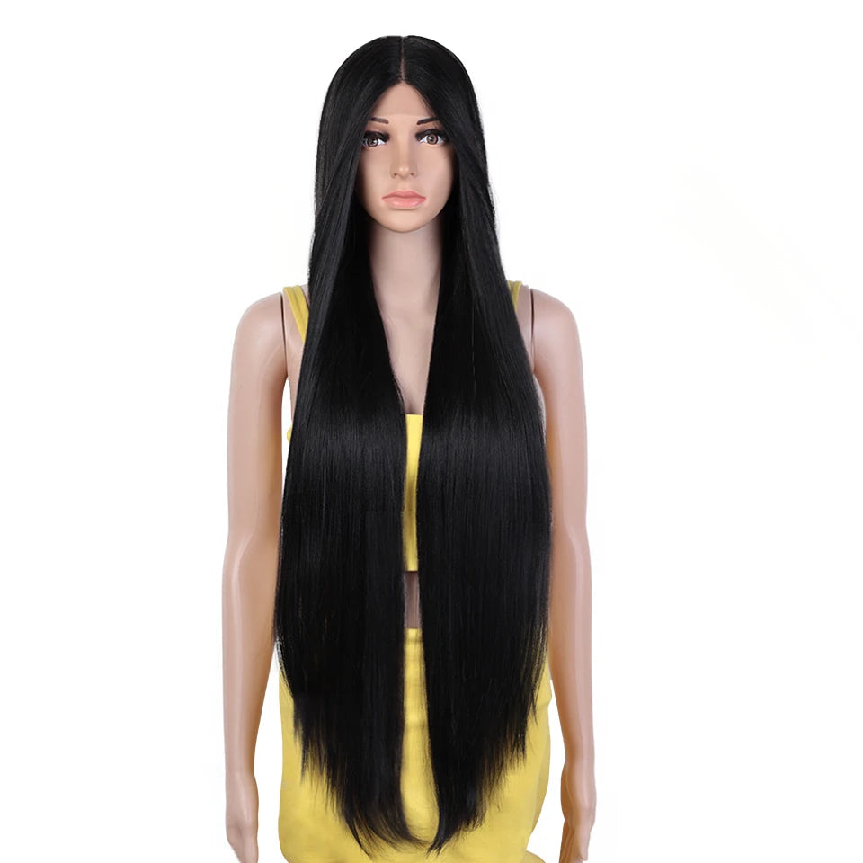 Synthetic Lace Front Wig 38 Inch Ombre Blonde off black