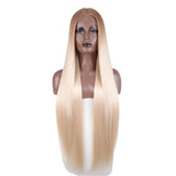 Synthetic Lace Front Wig 38 Inch Ombre Blonde beach blonde