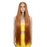 Synthetic Lace Front Wig 38 Inch Ombre Blonde orange