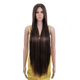 Synthetic Lace Front Wig 38 Inch Ombre Blonde ight brown 