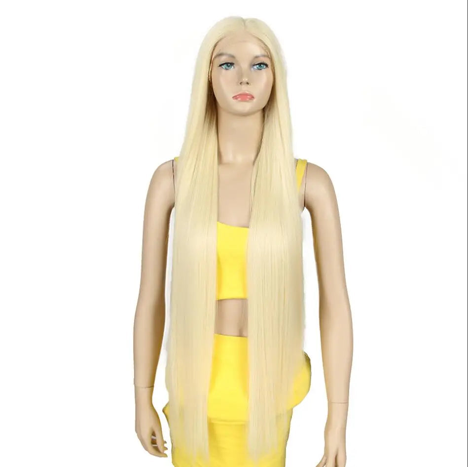 Synthetic Lace Front Wig 38 Inch Ombre Blonde blonde