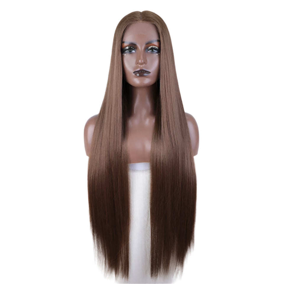 Synthetic Lace Front Wig 38 Inch Ombre Blonde dark brown