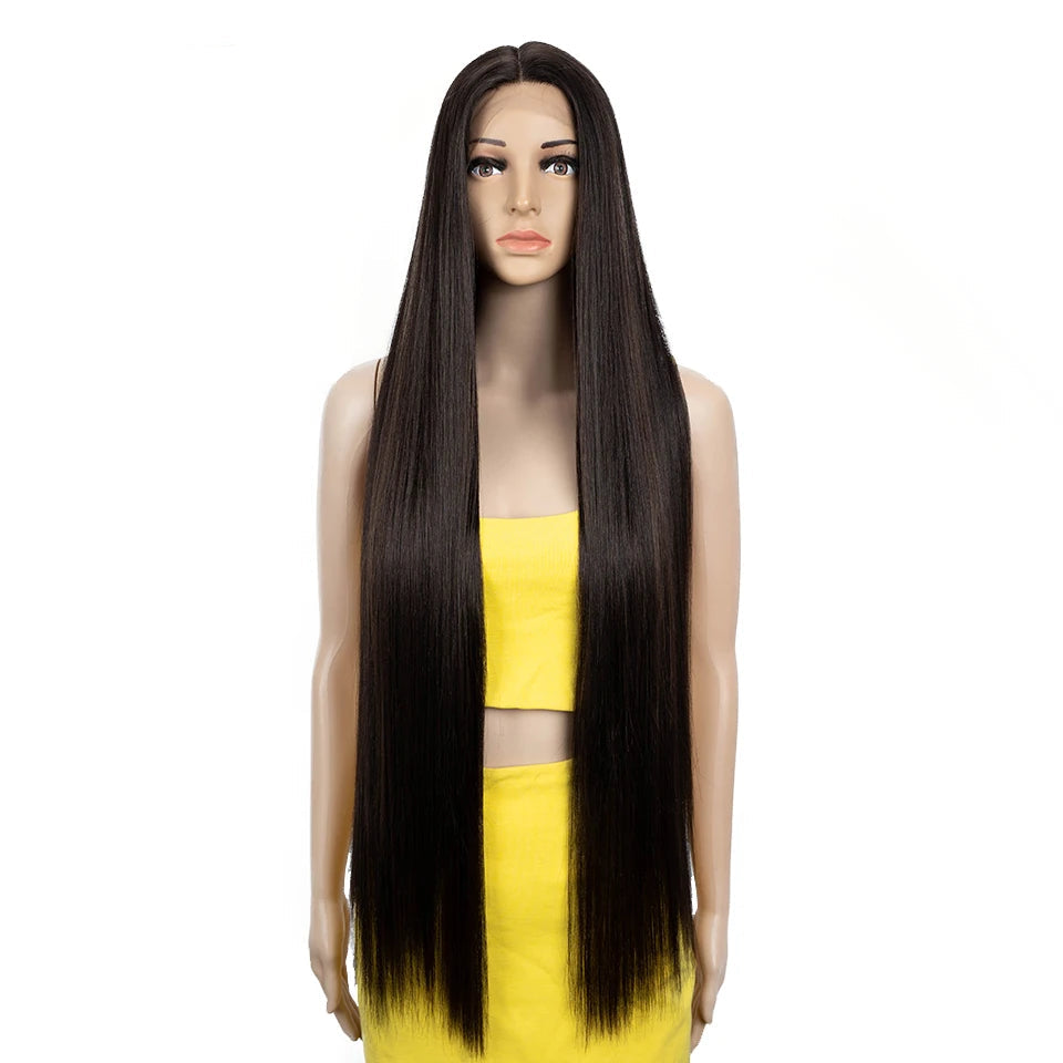 Synthetic Lace Front Wig 38 Inch Ombre Blonde black