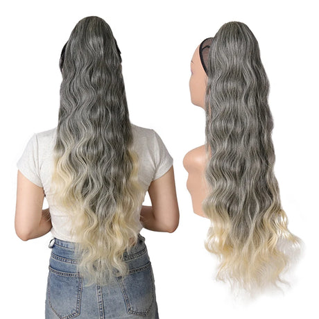 Synthetic Long Water Drawstring Curly Ponytails Hair Extension