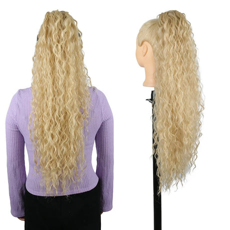 Synthetic Long Water Drawstring Curly Ponytails Hair Extension