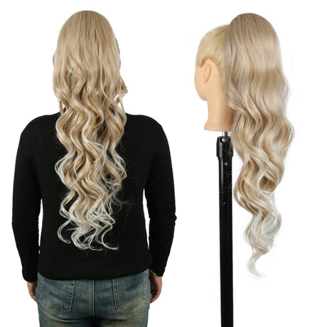Synthetic Long Water Drawstring Curly Ponytails Hair Extension