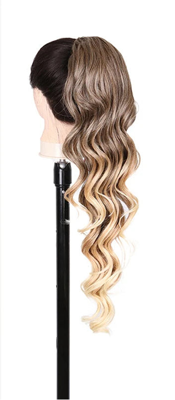 Synthetic Long Water Drawstring Curly Ponytails Hair Extension
