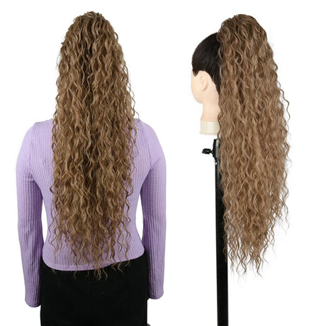 Synthetic Long Water Drawstring Curly Ponytails Hair Extension