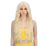 Synthetic Long Wavy Wig beach blonde