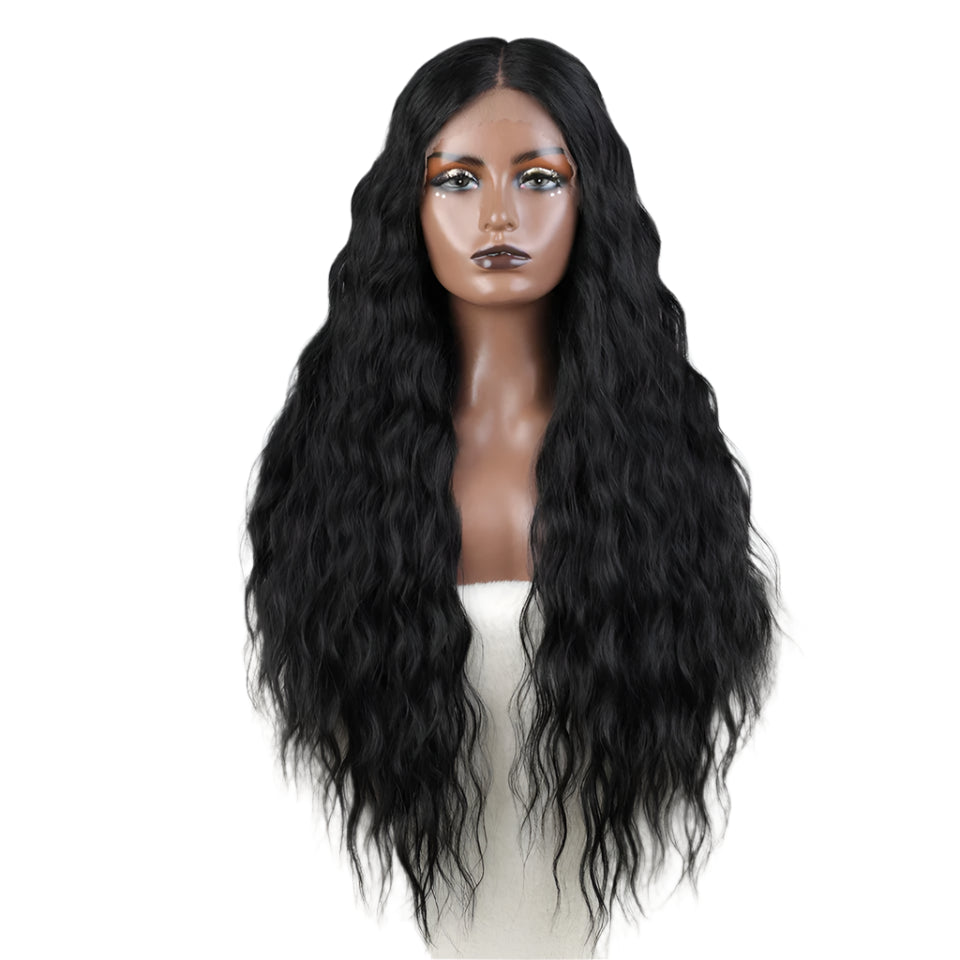 Synthetic Long Wavy Wig  back