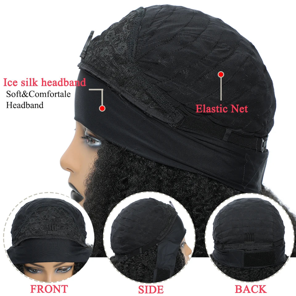 Cap Synthetic Marley Braids Headband Wig