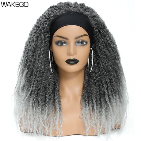 Ash Gray Synthetic Marley Braids Headband Wig