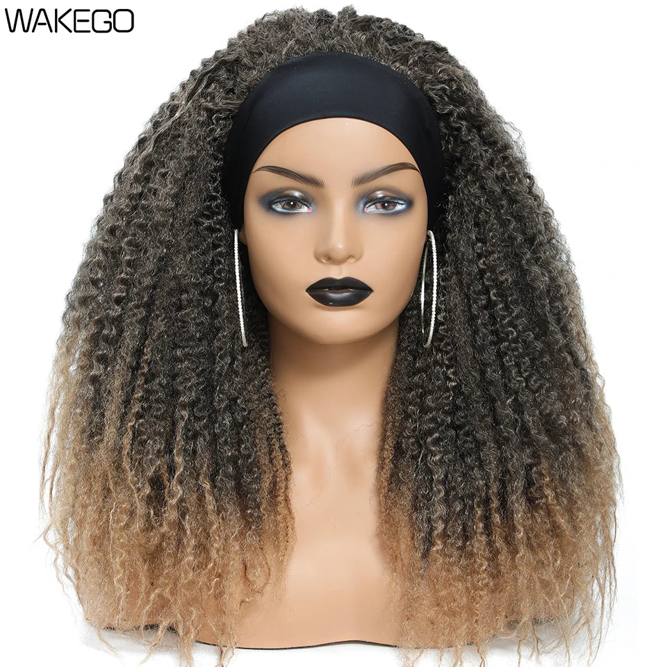 Ash Brown Synthetic Marley Braids Headband Wig