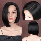 Synthetic Short Bob Straight Lace Front Wigs sides