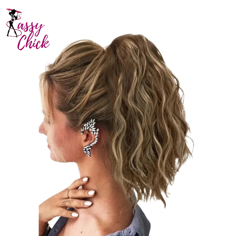 Synthetic Water Wave Curly Claw Clip-in Ponytail Hair Extension Sassy Chick Logo