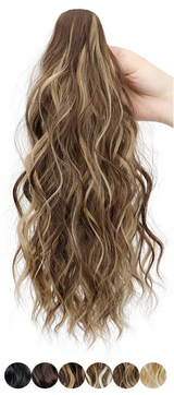 Collection of Synthetic Water Wave Curly Claw Clip-in Ponytail Hair Extension