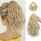 Blonde Synthetic Water Wave Curly Claw Clip-in Ponytail Hair Extension