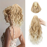 Blonde Synthetic Water Wave Curly Claw Clip-in Ponytail Hair Extension