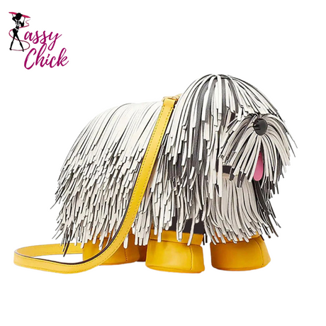 Tassel Puppy Animal Shape Handbag Sassy Chick Logo