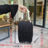 Size of Tassel Small Square Pearl Chain Evening Handbag