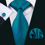 teal green men ties 