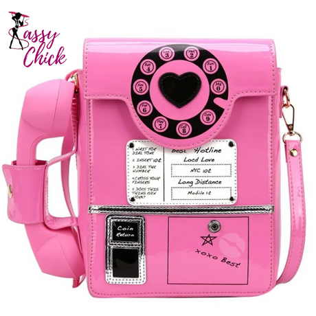 Telephone Shaped Shoulder Bag Sassy Chick Logo