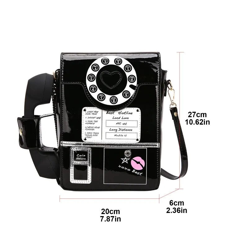 Size of Telephone Shaped Shoulder Bag