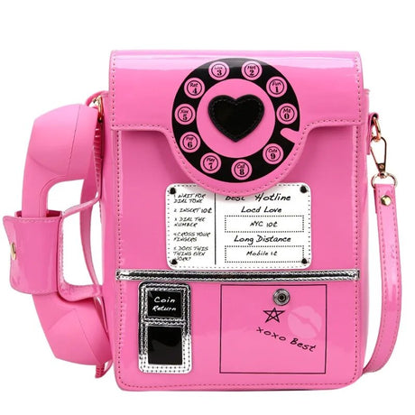 Pink Telephone Shaped Shoulder Bag