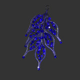 Blue Tiara Bling Rhinestones Leaf Shape Hair Pieces Accessories