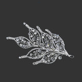 White Tiara Bling Rhinestones Leaf Shape Hair Pieces Accessories