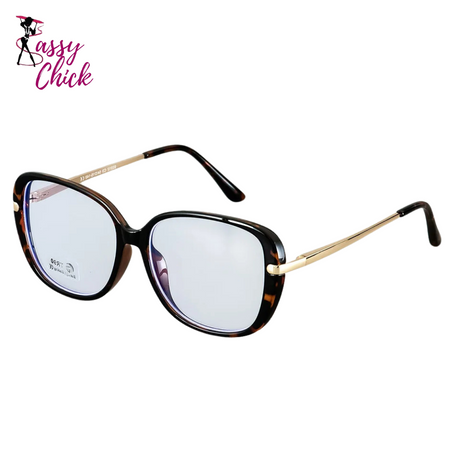 Transparent  Anti Blue Light Square Eyewear Sassy Chick Logo