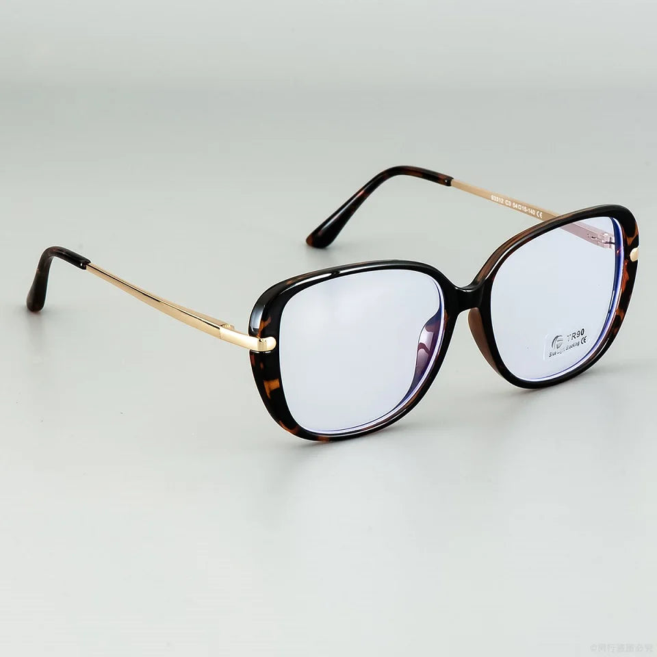 gold leopard Transparent  Anti Blue Light Square Eyewear