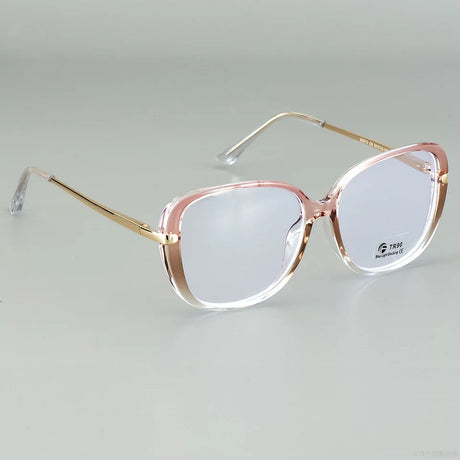 pink gold Transparent  Anti Blue Light Square Eyewear