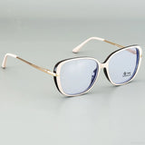 white gold Transparent  Anti Blue Light Square Eyewear