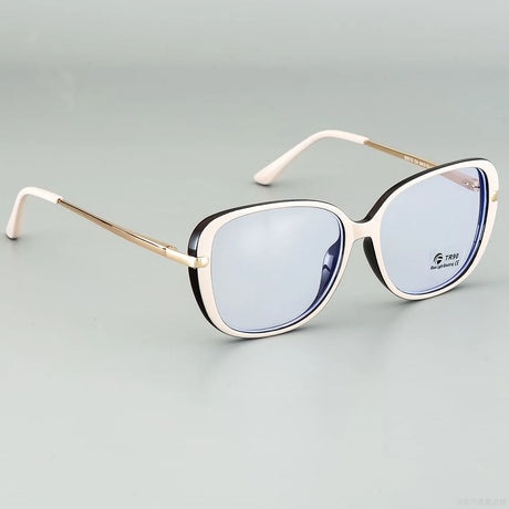 white gold Transparent  Anti Blue Light Square Eyewear