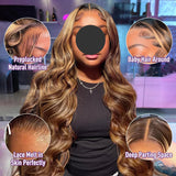 Transparent Body Colored Highlight Human Hair Wigs