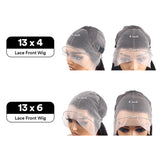 Transparent Body Colored Highlight Human Hair Wigs size