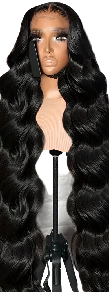 Transparent Body Wave 5x5 Closure Brazilian Remy Human Hair Wigs Long BLack